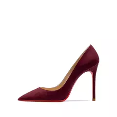 2022 outono nova mulher sapatos de salto alto sexy apontou camurça vermelho brilhante fundo bombas moda temperamento rasa sapatos de casamento - loja online