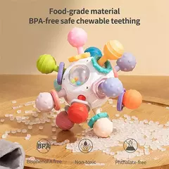 Desenvolvimento De Silicone Chocalho Teether Brinquedos, Montessori, Puxar Cordas Jogos, 1 Ano Brinquedos De Dentição Para Bebês, 6 12 Meses