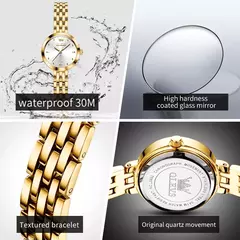OLEVS-Relógio de pulso impermeável para mulheres, luxo, marca superior, elegante, moda, dourado, original, simples, quartzo, senhoras na internet
