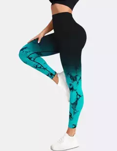 Leggings de ioga sem costura para mulheres, calças de ginástica, push up, esportes, corrida, gradiente, cintura alta, treino - loja online