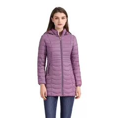 Santelon mulheres longo parka quente para as mulheres ultraleve casaco casaco acolchoado puffer com capuz destacável roupas outwear leve - loja online