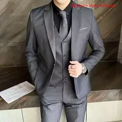 Terno de escritório formal masculino, terno fino casual masculino, vestido de noiva, moda boutique, monocromático, colete noivo, noivo