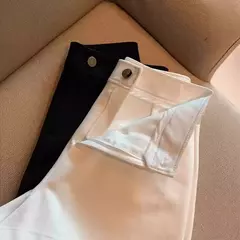Shorts pretos apertados de cintura alta de emagrecimento linha A feminino, estilo coreano, elástico, calça quente, alta elasticidade, primavera, 2022 na internet