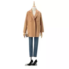 Caingle clássico estilo comum casaco feminino 100% lã pura reversível casaco de lã solto terno jaqueta topo moda grande bolso - loja online