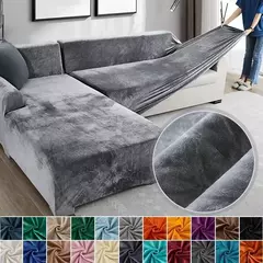 Capa de veludo grosso do sofá para sala de estar, capa elástica do sofá, sofá de canto em forma de L, 1 lugares, 2 lugares, 3 lugares, 4 lugares - comprar online