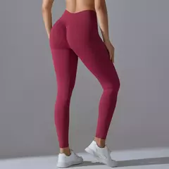 Leggings de cintura alta sem costura para mulheres, calças justas femininas, push up, calça de ioga, ginásio Fitness, cintura V, esportes, 2022