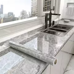 Papel de parede à prova de óleo de cozinha, impermeável, filme à prova de umidade, bancada, autoadesivo, telha de mármore - Wolf Magazine