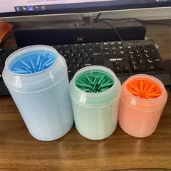 Estêmbolo de pata para animais de estimação limpador de pata de silicone macio copo de limpeza de pés portátil gatos cães pata escova limpa casa suprimentos práticos 3 tamanhos - loja online