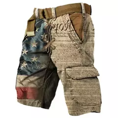 Calça masculina solta de algodão cargo, shorts casuais para esportes ao ar livre, confortável, tamanho grande, níquel, verão - comprar online