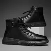 Bota masculina clássica de motocicleta, sapato casual, deslizamento alto, ventilação de escritório, versátil