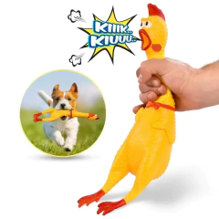 Brinquedos engraçados de frango gritando, som de espremedor, moagem de dentes, adequados para cães pequenos a médios, produtos para animais de estimação, suprimentos para casa - comprar online