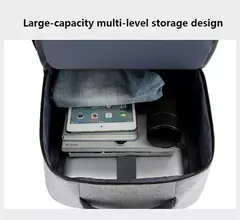 Mochila impermeável de negócios para homens, Mochilas escolares USB, Mochilas para laptop de grande capacidade, 15,6";;VERDADEIRO;;"Preto - loja online
