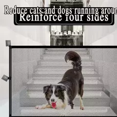 Cercas de barreira para cães de estimação, com 6 peças de gancho, rede isolada, portão de escadas, novo cercadinho dobrável de malha respirável para cerca de segurança de cães na internet