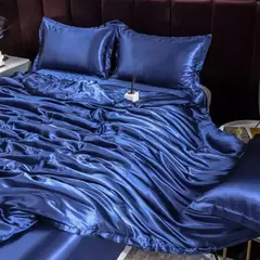 Mulberry Silk Bedding Set, capa de edredão, lençol, fronha, lençol de cetim luxo, cor sólida, rei, rainha, completo, Twin Size