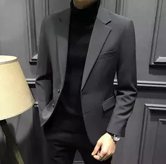 Blazer fino de negócios masculino, roupas estilo coreano, casaco casual, terno elegante, jaquetas marrons, de alta qualidade, 2024 - comprar online
