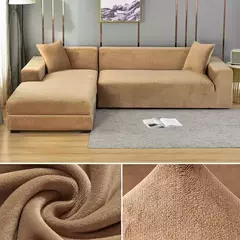 Tampa de veludo grosso do sofá para a sala de estar, tampa elástica, sofá de canto em forma L, estiramento, 1,2, 3,4 Seater - Wolf Magazine