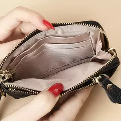 Royal Bagger-carteira curta para mulheres, couro genuíno de vaca, bolsa de embreagem fofa, porta-moedas com zíper, porta-cartão com chaveiro, na moda - comprar online