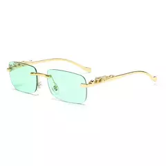Imagem do Óculos de sol sem aro vintage Leopard Head para homens e mulheres, óculos sem moldura, tons retangulares, nova moda