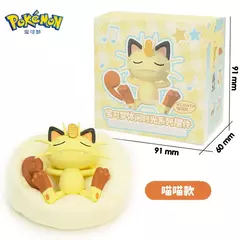 Genuíno conjunto pokemon modelo anime lazer tempo série figura slowpoke charmander gonbe rowlet interior do carro brinquedos de posição de dormir