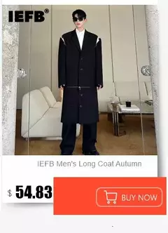 Imagem do Iefb masculino outono inverno meados de comprimento casaco de lã nova maré coreana preto engrossado casaco de manga comprida duplo breasted jaquetas