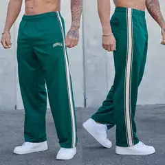Moletom estampado estilo americano masculino, corredor, esporte de ginástica, fitness, calça de cintura média, elegante e na moda, casual, nova