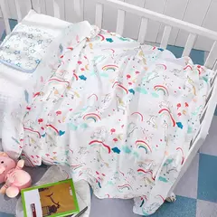 Bebê recém-nascido Swaddle Blanket, Algodão De Musselina De Duas Camadas, Gaze De Banho Infantil, Envoltório Infantil, Capa Do Carrinho, Macio, 110x120cm na internet
