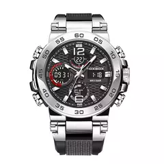 LIGE-Relógio de pulso impermeável LCD Dual Display masculino, relógios esportivos, despertador, militar, quartzo, novo, 50m