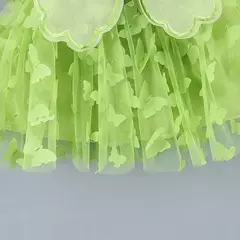 Saia de malha bordada feminina, costas princesa decorada, asas de borboleta, festa infantil, novo, verão - Wolf Magazine