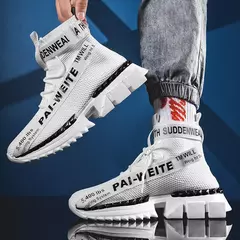 Imagem do 2022 homens tênis meias sapatos luz grande tamanho sapatos casuais legal 47 moda branco esportes ao ar livre design personalidade confortável