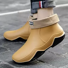 Imagem do Botas de chuva antiderrapante impermeáveis para homens, sapatos de tornozelo alto para casal, caminhadas, pesca, água, chef, trabalho, ao ar livre, moda, novo