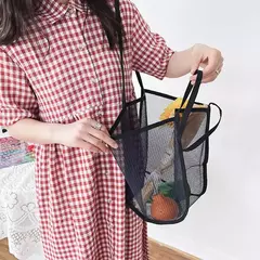 Bolsa de malha de grande capacidade feminina, pacote viagem praia, bolsa de ombro única, bolsa feminina, design Hollow Out, moda - loja online