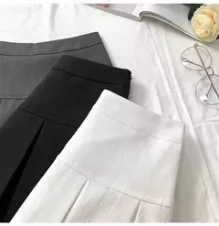 Mini vestido de cintura alta feminino, Cinza, Emagrecimento, Versátil, Anti-Exposição, Saia Linha A, Design, Sentido, Primavera, Outono, Novo, 2022