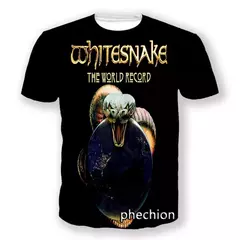 Heavy Metal Rock Whitesnake Band T-shirt para homens e mulheres, impressão 3D, moda hip hop, camiseta de manga curta, camiseta com o pescoço, roupas de verão na internet