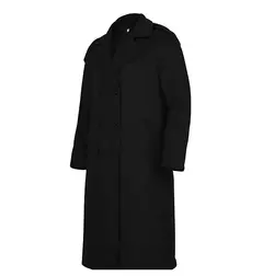 Jaqueta vintage de gola virada para baixo masculina, casacos longos, roupas casuais misturadas, lavável, simples, quente, Inverno, 2024