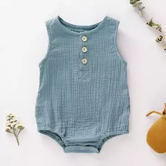 Imagem do Verão infantil bebê meninos meninas macacão musselina sem mangas recém-nascido macacão moda roupas do bebê