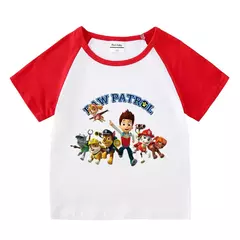 Boys Paw Patrol T-shirt manga curta Top e Shorts Set, bebê meninos roupas, roupas dos desenhos animados, terno verão, novo conjunto infantil, 2022, 2pcs - loja online