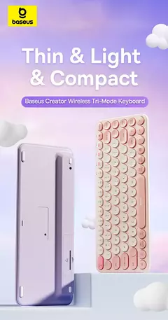 Baseus-Teclado silencioso sem fio para iPad, Bluetooth 5.0, 3.0, 2.4G, USB, EN 84 Keycaps, Tablet, Laptop, Computador, Mulheres na internet