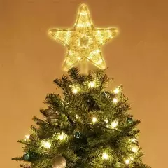 Lâmpada LED para árvore de natal, enfeites de estrelas, decorações para casa, árvores de natal, ano novo 2024 - comprar online