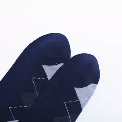 Meias masculinas de algodão penteado, preto, Argyle legal, meias casuais, plus size, alta qualidade, respirável, 5 pares