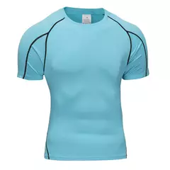 Meias atléticas elásticas masculinas, camiseta de corrida, roupa esportiva, camiseta skinny, ginástica fitness, tops esportivos, camiseta de compressão, verão na internet