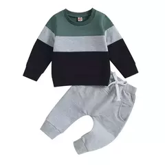 Conjunto de moletom e calças elásticas recém-nascido, Conjuntos de calças bebê menino, Roupas de 2 peças, Itens do bebê, Outono