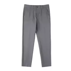 Calça de cintura elástica cor sólida para homens, calça casual slim fit, vestido de festa social, roupas de negócios de alta qualidade - Wolf Magazine