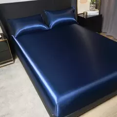 Elegante cetim equipado lençol, folha equipada, luxuoso Universal King e Queen Size, 35cm de altura, adiciona opção para sua decoração do quarto - loja online