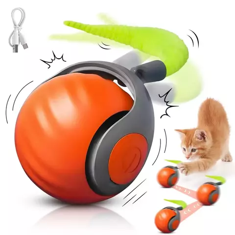 Brinquedo de gato NewSpeedy Tail 2.0, brinquedo de cauda rápida, brinquedo interativo de bola de gato, bola de brinquedos de gato inteligente, ajuste de duas velocidades, com cauda