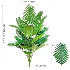 Palmeira artificial para decoração de jardim doméstico, planta falsa, plástico verde, ramos de folhas de palmeira, decoração tropical, 68-125cm, 50,2 pol - loja online