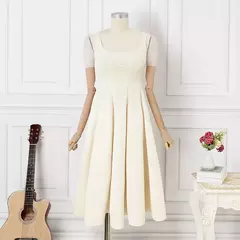 ZANZEA-Vestido Regular Feminino Sem Mangas, Vintage, Vestidos Linha A, Robe de Cintura, Casual, Colarinho Quadrado, Midi Robe, Feriado, Verão, 2022