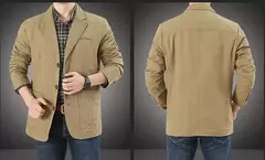 Imagem do Blazer de algodão solto extragrande masculino, jaqueta casual, outerwear masculino