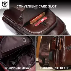 BULLCAPTAIN-Bolsa de Peito de Couro Masculina, Grande Capacidade, Bolsa Mensageiro Casual, Classic, XB 127, Latest, 2023 - comprar online
