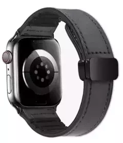 Pulseira magnética, iWatch Series 9, 8, 7, SE, 6, 5, 4, 3, 49mm, pulseira de silicone e couro para Apple Watch, Ultra Band, 41 milímetros, 40 milímetros, 44 milímetros, 42 milímetros - comprar online