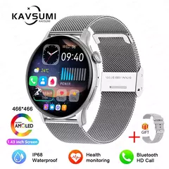 Smartwatch NFC para Mulheres, Smartwatch com Tela HD, Frequência Cardíaca, Rastreamento GPS, Chamadas por Voz, Huawei, Xiaomi, Novo, Senhoras, 466x466, 2022
